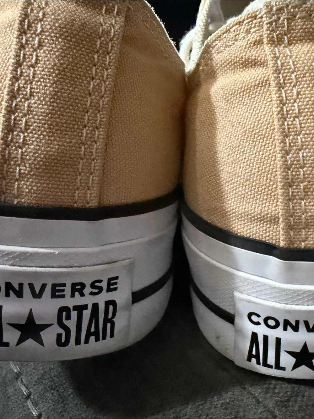 Platform Converse All Star Low Top Sneakers - Beige Canvas